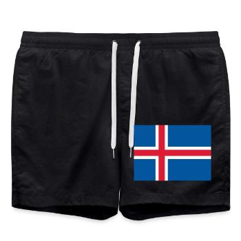 Iceland flag / Drapeau Islande - Short de bain - noir - Devant - AI Model Male 185 light (185cm)