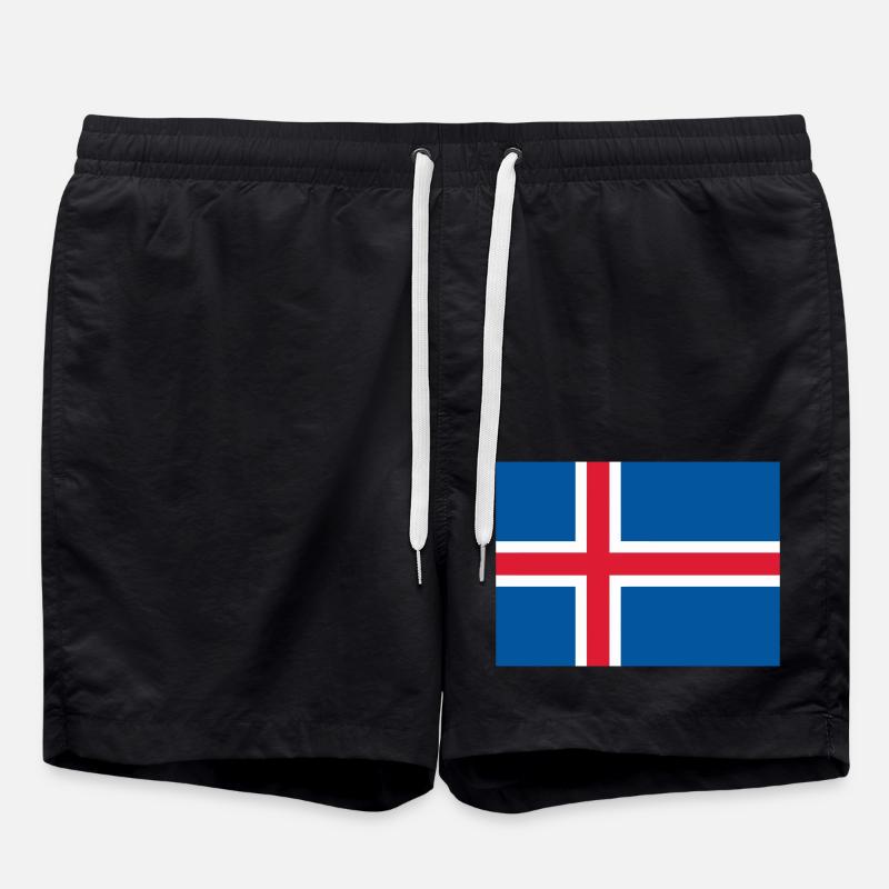 Iceland flag / Drapeau Islande - Short de bain - noir