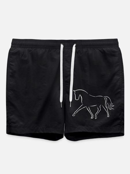 Dressurpferd - Badeshorts - Schwarz
