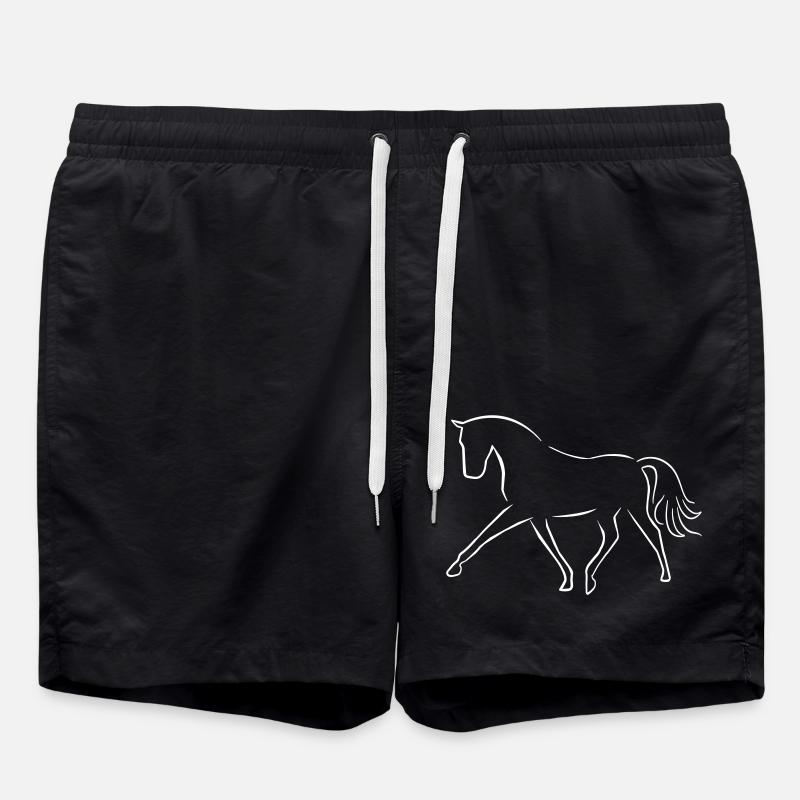Dressurpferd - Badeshorts - Schwarz