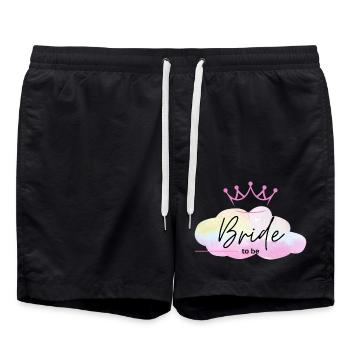 Future mariée - Nuage arc-en-ciel avec couronne - Short de bain - noir - Devant - AI Model Male 185 light (185cm)