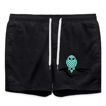 nightowl 01 - Badeshorts - Schwarz - Vorne - AI Model Male 185 light (185cm)