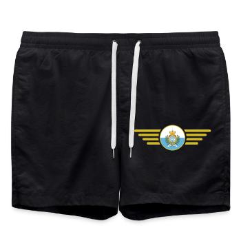 J'aime Saint-Marin, t-shirt design de style élégance - Short de bain - noir - Devant - AI Model Male 185 light (185cm)