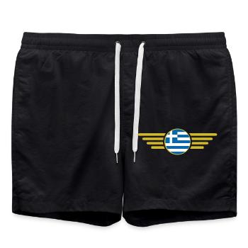 J'aime la Grèce, t-shirt design de style - Short de bain - noir - Devant - AI Model Male 185 light (185cm)