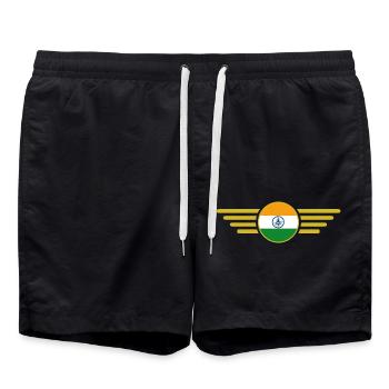 I Love India, Style Design T-Shirt - Swim Trunks - black - Front - AI Model Male 185 light (185cm)