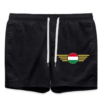 Ich liebe Ungarn, Eleganz Stil Design T-Shirt - Badeshorts - Schwarz - Vorne - AI Model Male 185 light (185cm)