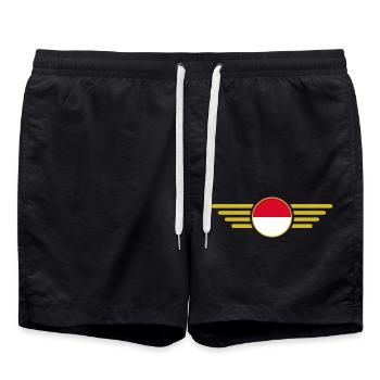 Ich liebe Indonesien, Stil Design T-Shirt - Badeshorts - Schwarz - Vorne - AI Model Male 185 light (185cm)