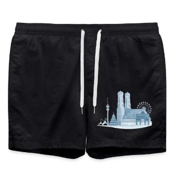 Das Geschenk für Münchner und München Liebhaber - Badeshorts - Schwarz - Vorne - AI Model Male 185 light (185cm)