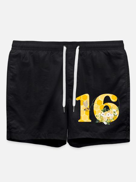 16th Anniversary Bee - Swim Trunks - black