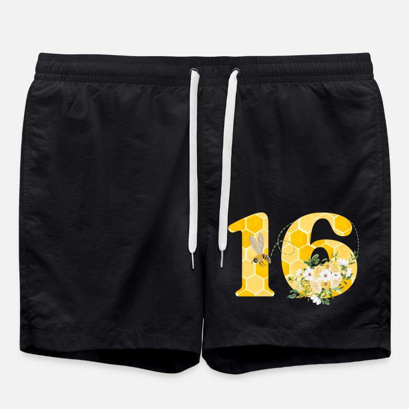 16th Anniversary Bee - Swim Trunks - black