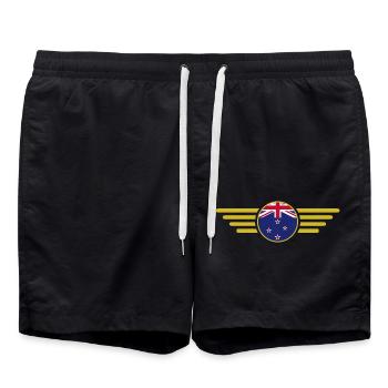 Ich liebe Neuseeland, Eleganz Stil Design T-Shirt - Badeshorts - Schwarz - Vorne - AI Model Male 185 light (185cm)