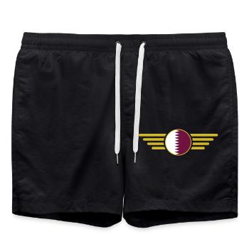 J’aime le Qatar, T-shirt design de style élégance - Short de bain - noir - Devant - AI Model Male 185 light (185cm)
