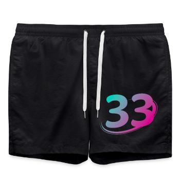 Numéro 33 multicolore - Short de bain - noir - Devant - AI Model Male 185 light (185cm)