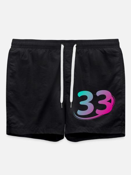 Nummer 33 mehrfarbig - Badeshorts - Schwarz