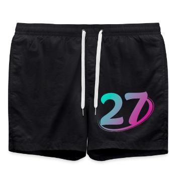 Numéro 27 multicolore - Short de bain - noir - Devant - AI Model Male 185 light (185cm)