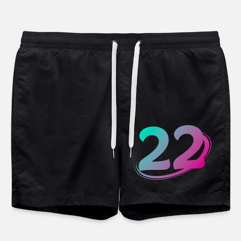 Nummer 22 mehrfarbig - Badeshorts - Schwarz