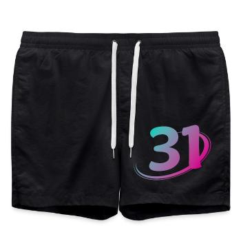 Number 31 multicolor - Swim Trunks - black - Front - AI Model Male 185 light (185cm)