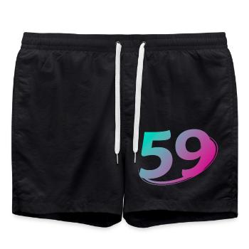 Number 59 multicolor - Swim Trunks - black - Front - AI Model Male 185 light (185cm)