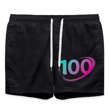 Number 100 Multicolor - Swim Trunks - black - Front - AI Model Male 185 light (185cm)