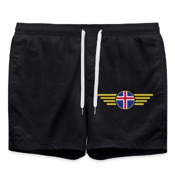 J’aime l’Islande T-shirt design de style élégance - Short de bain - noir - Devant - AI Model Male 185 light (185cm)
