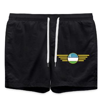 J’aime l’Ouzbékistan, T-shirt design de style élégance - Short de bain - noir - Devant - AI Model Male 185 light (185cm)