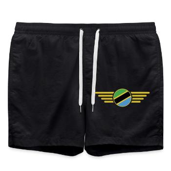 J’aime la Tanzanie, T-Shirt Design Style Élégance - Short de bain - noir - Devant - AI Model Male 185 light (185cm)