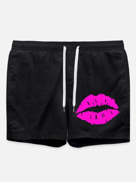 kuss lippen - Badeshorts - Schwarz