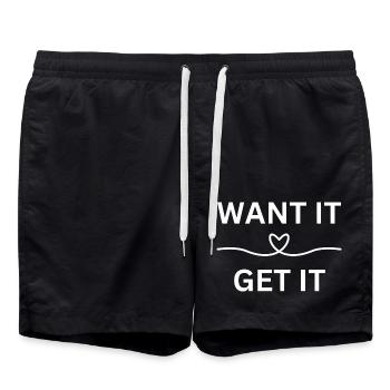 WANT IT - Badeshorts - Schwarz - Vorne - AI Model Male 185 light (185cm)