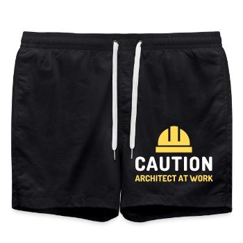 Architecte au travail - Short de bain - noir - Devant - AI Model Male 185 light (185cm)