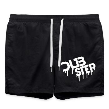 Drop Dub Step Techno Music Party Club Text Logo - Swim Trunks - black - Front - AI Model Male 185 light (185cm)