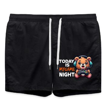 Today is my game night - Swim Trunks - black - Front - AI Model Male 185 light (185cm)