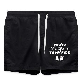 T-shirts with Funny Phrases - Fantasmitas 10 - Swim Trunks - black - Front - AI Model Male 185 light (185cm)