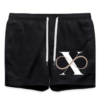 Unendlicher Buchstabe x - Badeshorts - Schwarz - Vorne - AI Model Male 185 light (185cm)