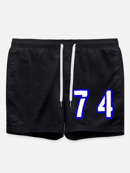 74 Number Symbol - Swim Trunks - black