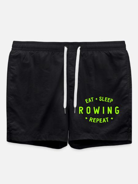 Eat Sleep Rowing Repeat - Rudern - Ruderer - Badeshorts - Schwarz