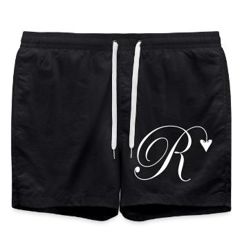 Monogramme R Cœur Vigne - Short de bain - noir - Devant - AI Model Male 185 light (185cm)