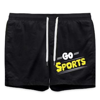 Go Sports Funny Sarcastic Saying Slogan - Swim Trunks - black - Front - AI Model Male 185 light (185cm)