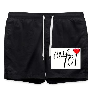 POUR TOI - Short de bain - noir - Devant - AI Model Male 185 light (185cm)