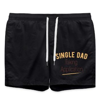 Single Dad taking application funny cool - Badeshorts - Schwarz - Vorne - AI Model Male 185 light (185cm)