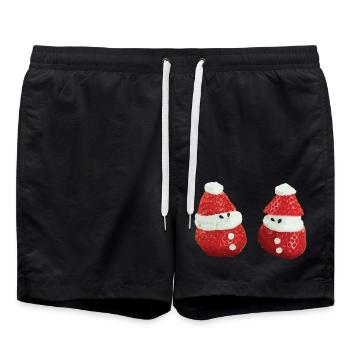 Strawberries & Cream - Swim Trunks - black - Front - AI Model Male 185 light (185cm)