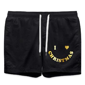 Weihnachten - Badeshorts - Schwarz - Vorne - AI Model Male 185 light (185cm)