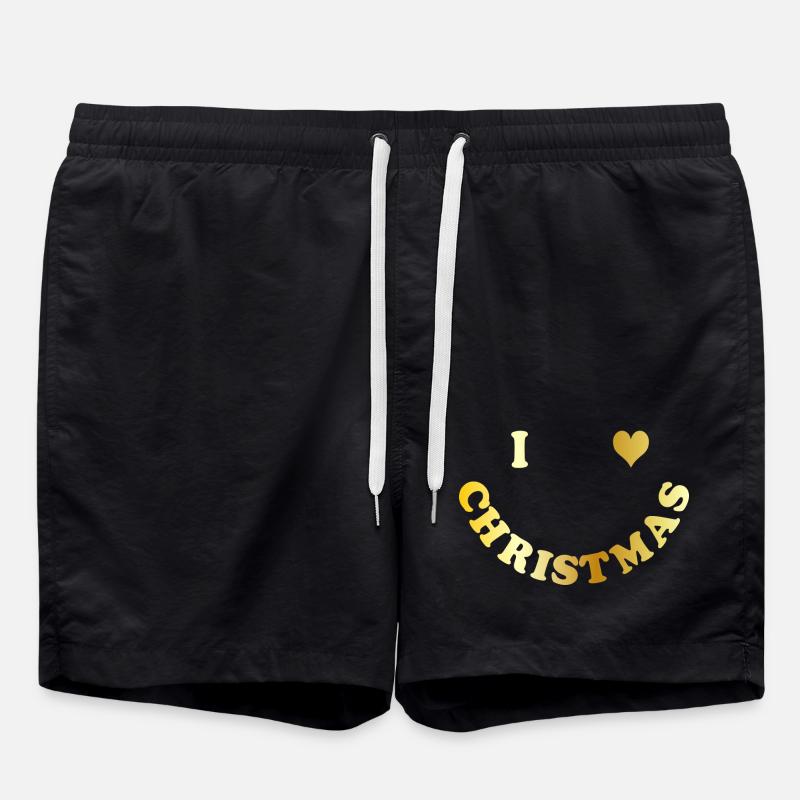 Weihnachten - Badeshorts - Schwarz