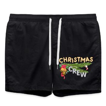 Christmas Crew Fichtenzweig - Badeshorts - Schwarz - Vorne - AI Model Male 185 light (185cm)
