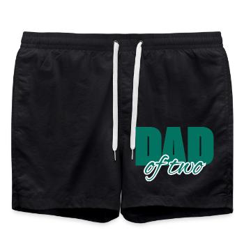 Dad ofTwo - Badeshorts - Schwarz - Vorne - AI Model Male 185 light (185cm)