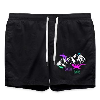 boulder bouldern boulderer boulding - Badeshorts - Schwarz - Vorne - AI Model Male 185 light (185cm)