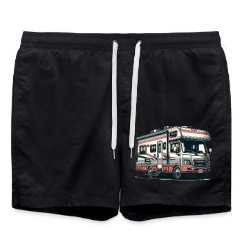 Camping en camping-car - Short de bain - noir - Devant - AI Model Male 185 light (185cm)
