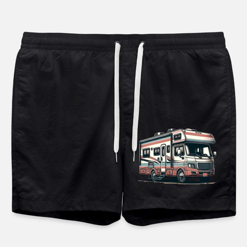 Motorhome Camping - Swim Trunks - black