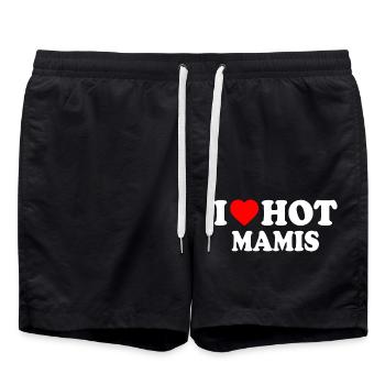 I love hot mamis - Short de bain - noir - Devant - AI Model Male 185 light (185cm)