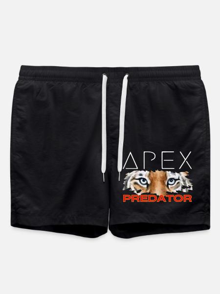 Apex Predator - Tiger Face Tee - Swim Trunks - black