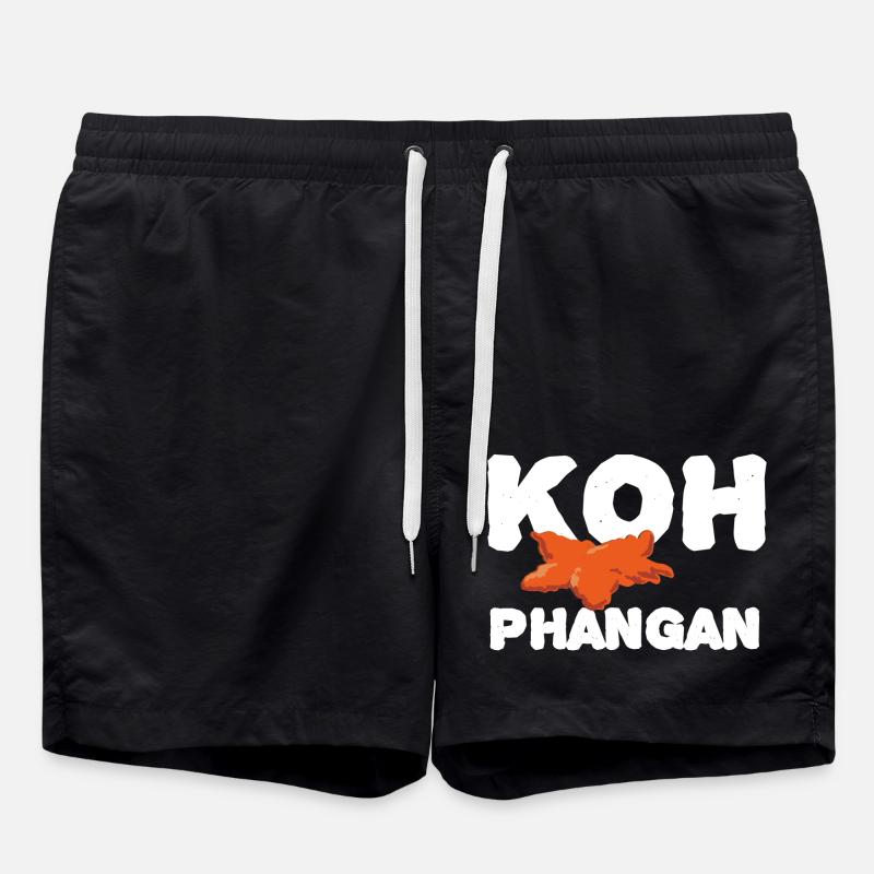 Koh Phangan Text - Badeshorts - Schwarz